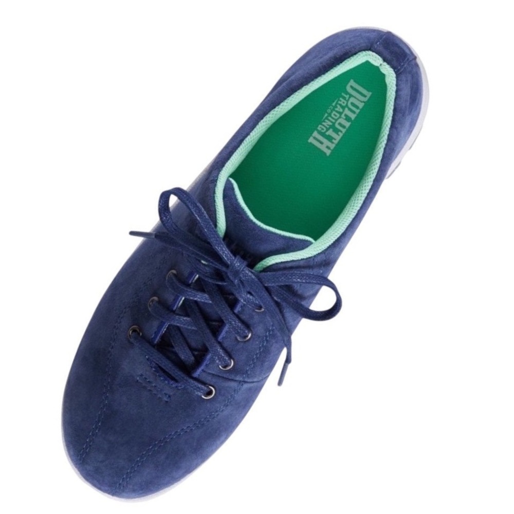 Duluth Trading Co Womens 8 Navy Blue Steel Creek Suede Walking Sneakers 63202